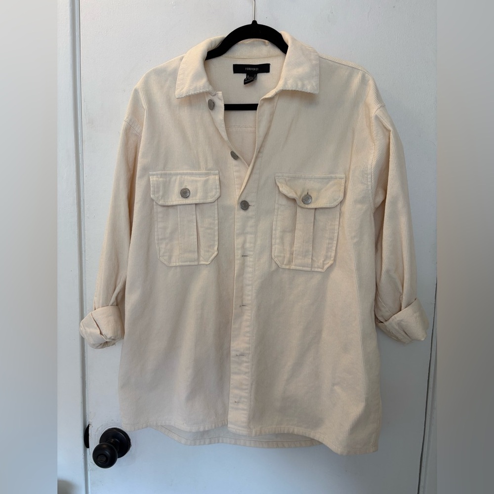 Forever 21 Beige Button Down Shirt